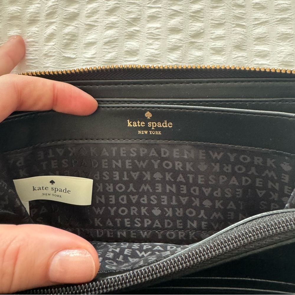 Kate Spade Neda Helena Street black leather zip-around studded clutch wallet - Picture 4 of 7